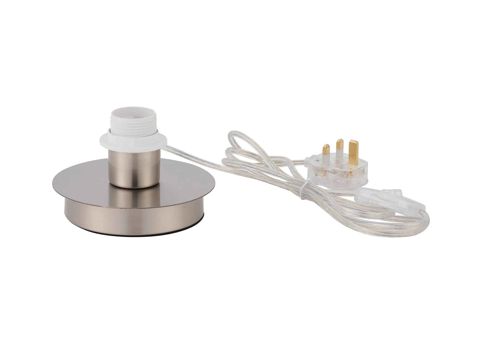 D1050SN  Carrie Satin Nickel E27 Universal Base Table Lamp Suitable For A Vast Selection Of Shades
